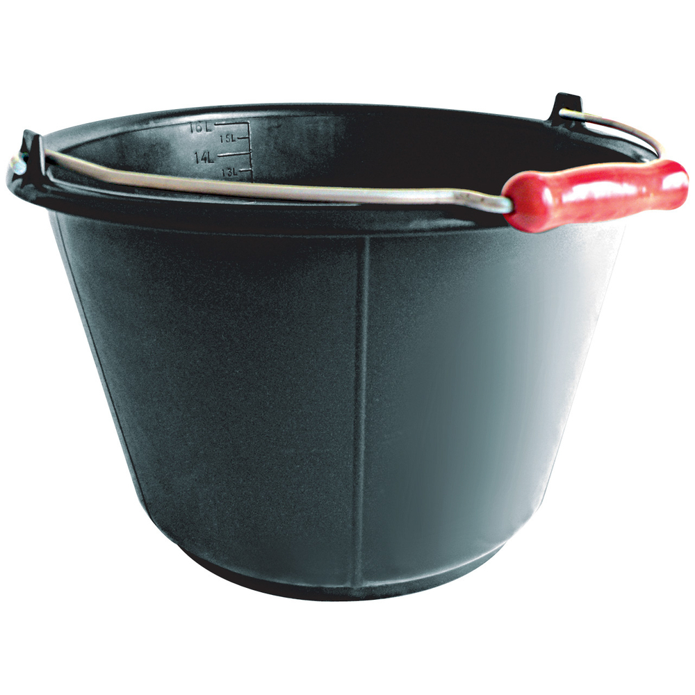 SEAU PLASTIQUE NOIR 16 LITRES Anse 5,3mm avec poignée TALIAPLAST-310173