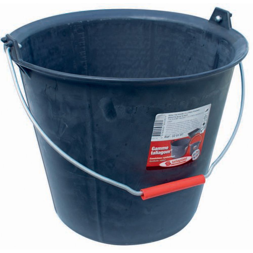 SEAU TALIAGOM 13 LITRES POIGNEE + ERGOTS Anse 5,3mm TALIAPLAST - 320107