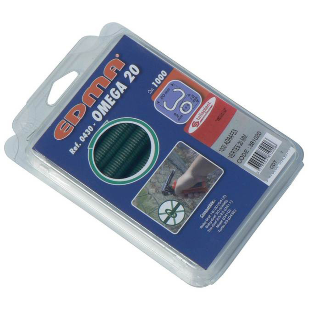 AGRAFES 20 MM VERTES (BOITE 1000) TALIAPLAST - 381020