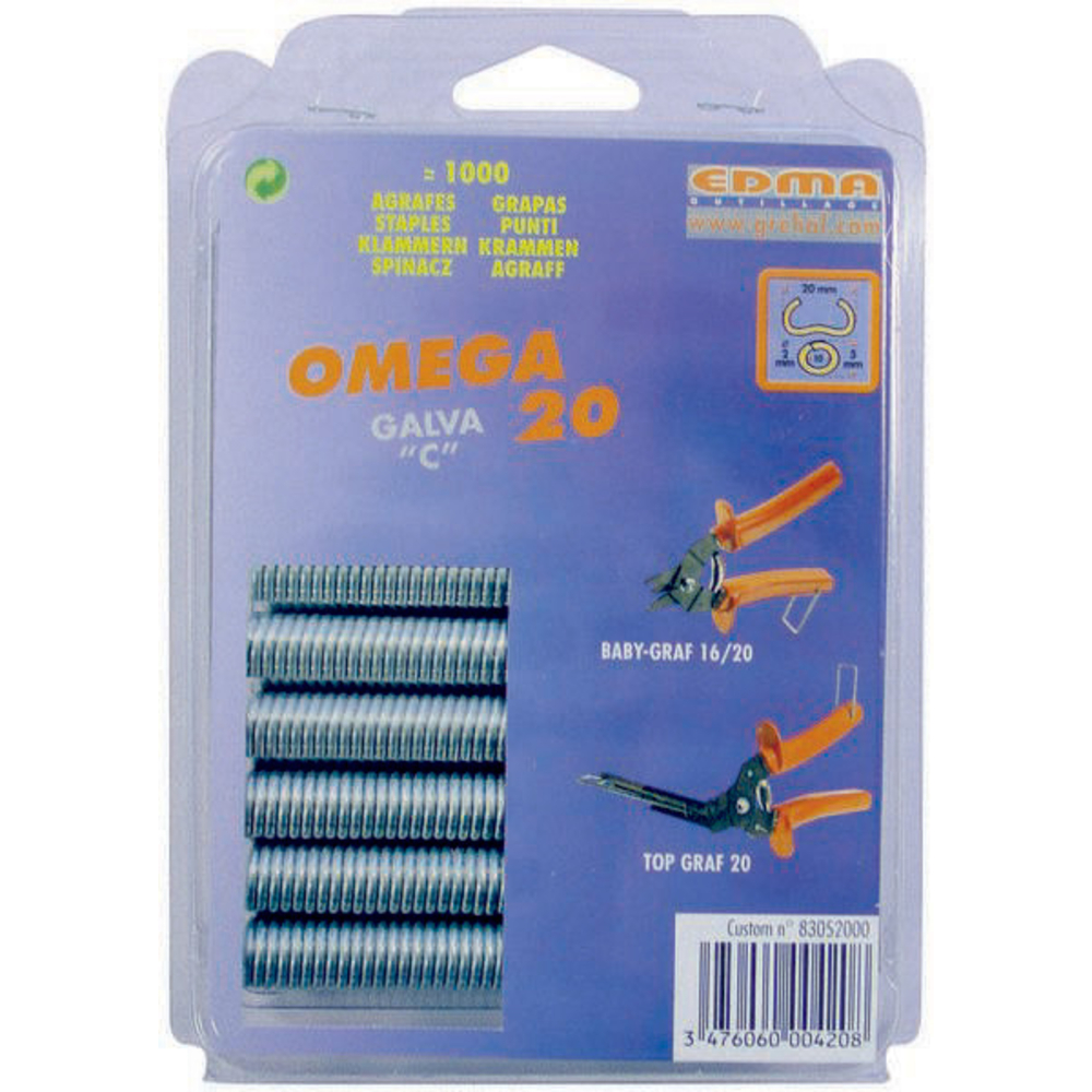 AGRAFES 20 MM GALVANISEES (BOITE 1000) TALIAPLAST - 381021