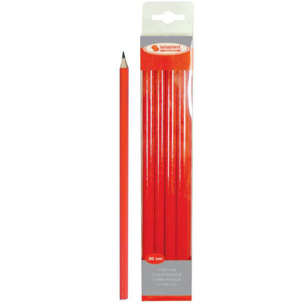 Crayon de charpentier rouge 30 cm - TALIAPLAST - 401002
