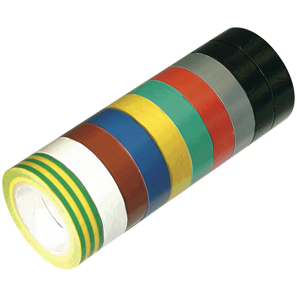 LOT DE 10 ROULEAUX PVC ADHESIFS MULTICOLORES TALIAPLAST- 401041