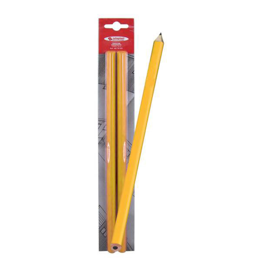 2 CRAYONS GRAPHITE JAUNE 30CM SOUS BLISTER TALIAPLAST - 401065