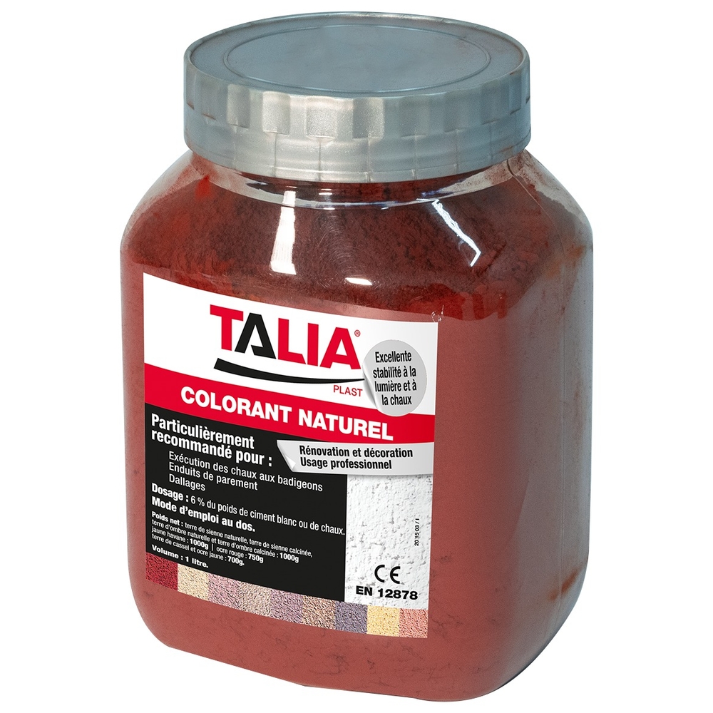 Colorant naturel terre de sienne calcinée 1kg TALIAPLAST - 401711