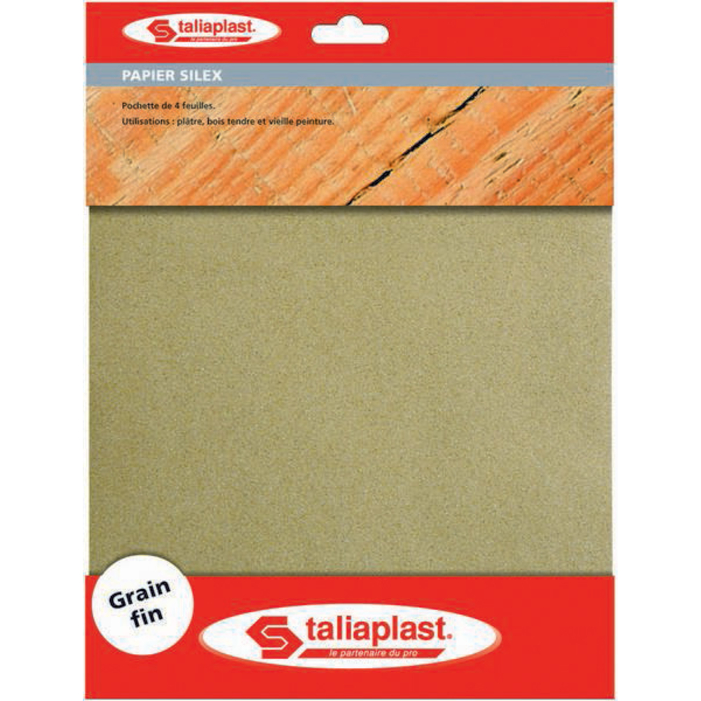 4 FEUILLES SILEX 230X280MM GRAIN 0 TALIAPLAST - 402001