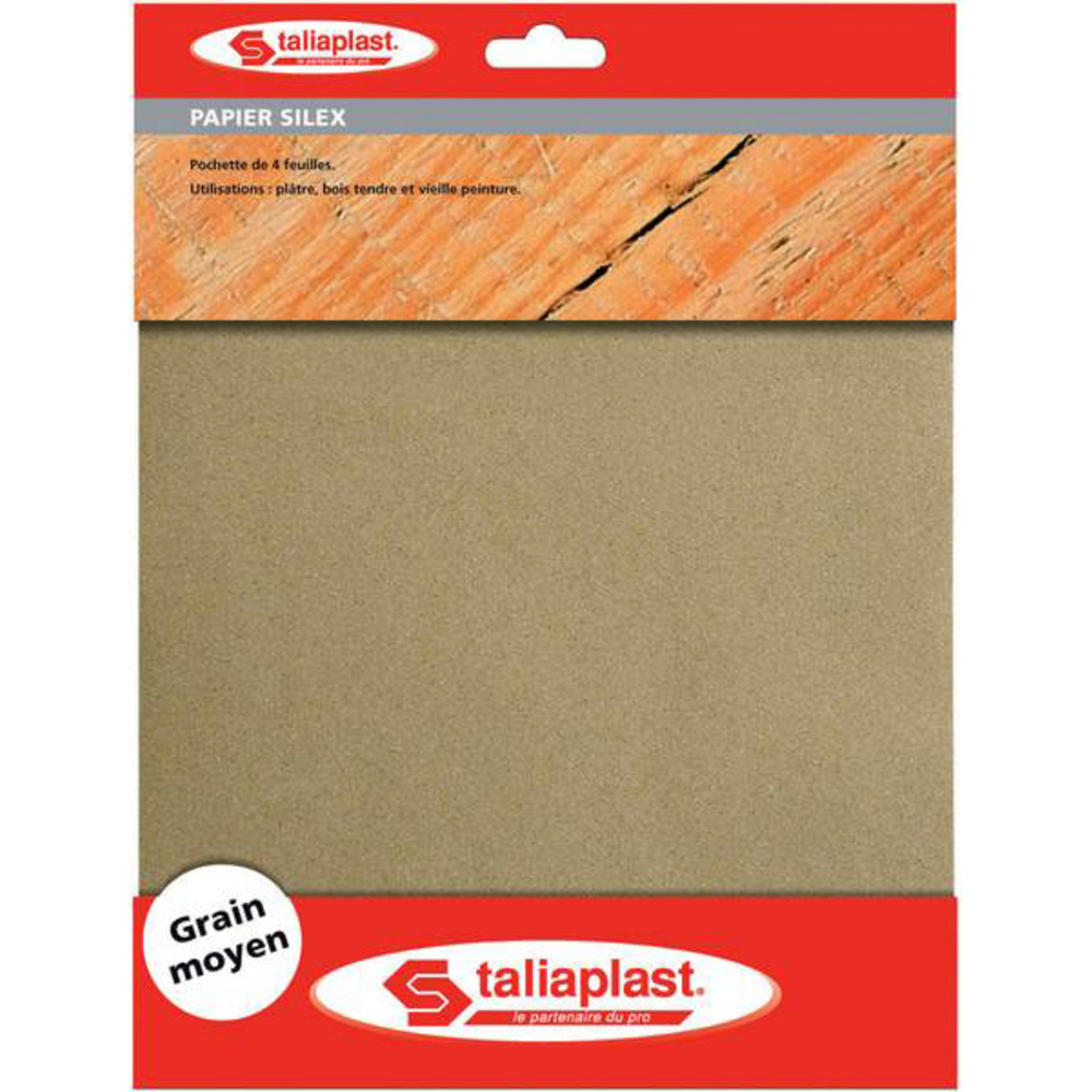 4 FEUILLES SILEX 230X280MM GRAIN 2 TALIAPLAST - 402002