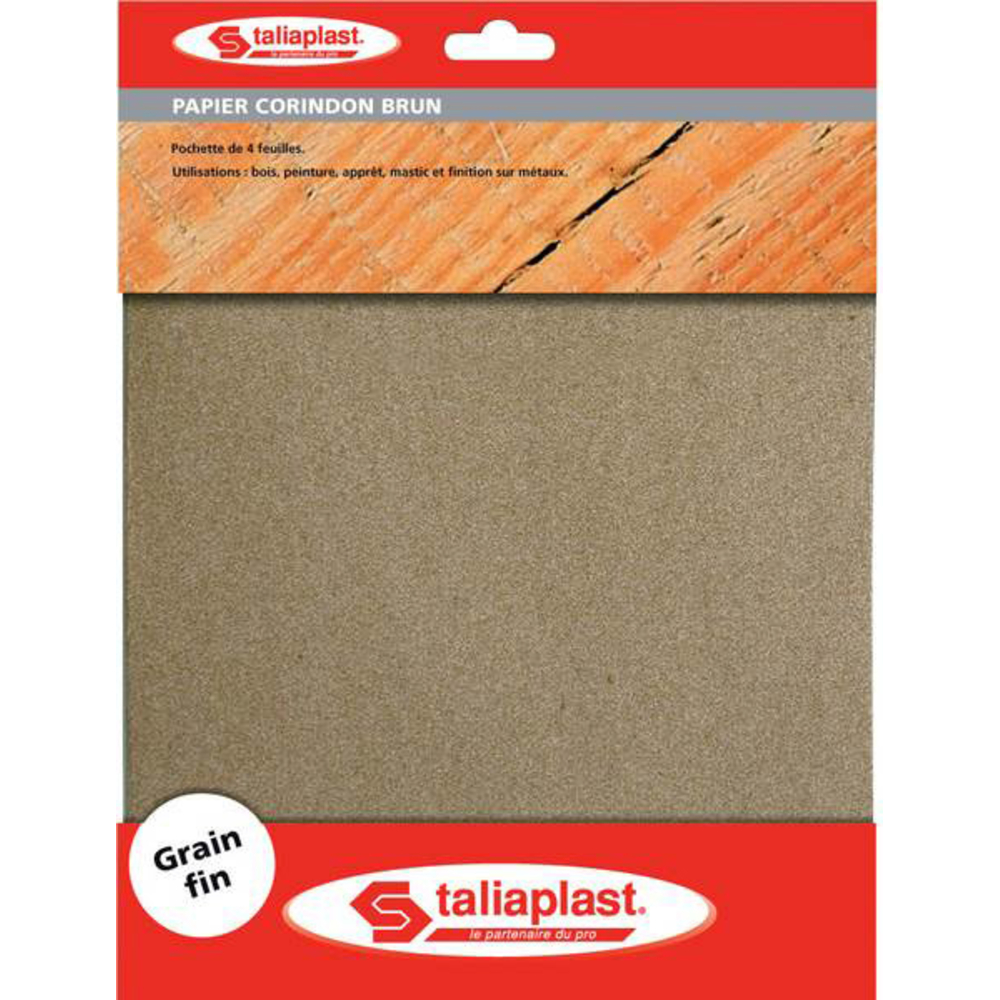 4 FEUILLES CORINDON 230X280MM GRAIN 120 TALIAPLAST - 402011