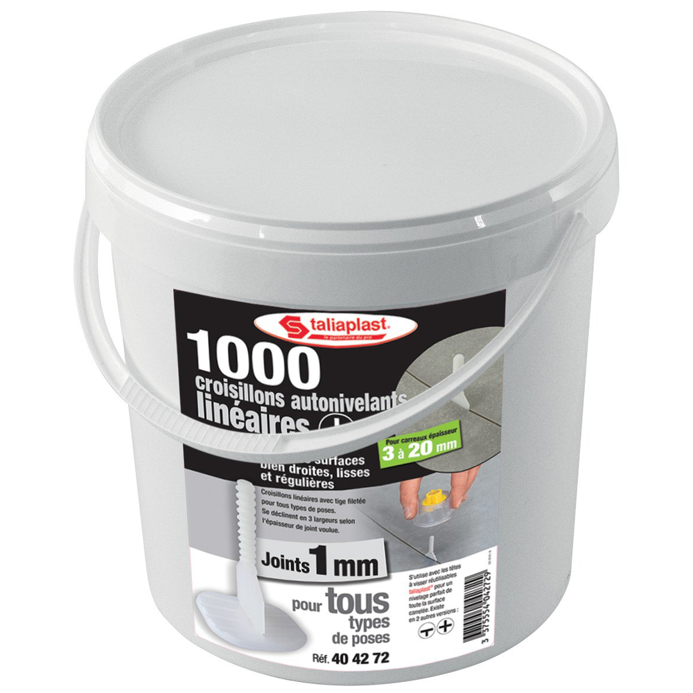 Croisillons auto-nivelants lineaires 1 mm (1000 pieces) TALIAPLAST - 404272