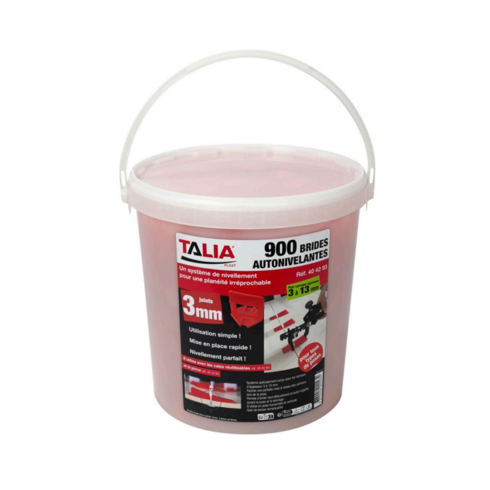 BRIDES AUTO-NIVELANTES 3MM (SEAU DE 900 PIECES) TALIAPLAST - 404293
