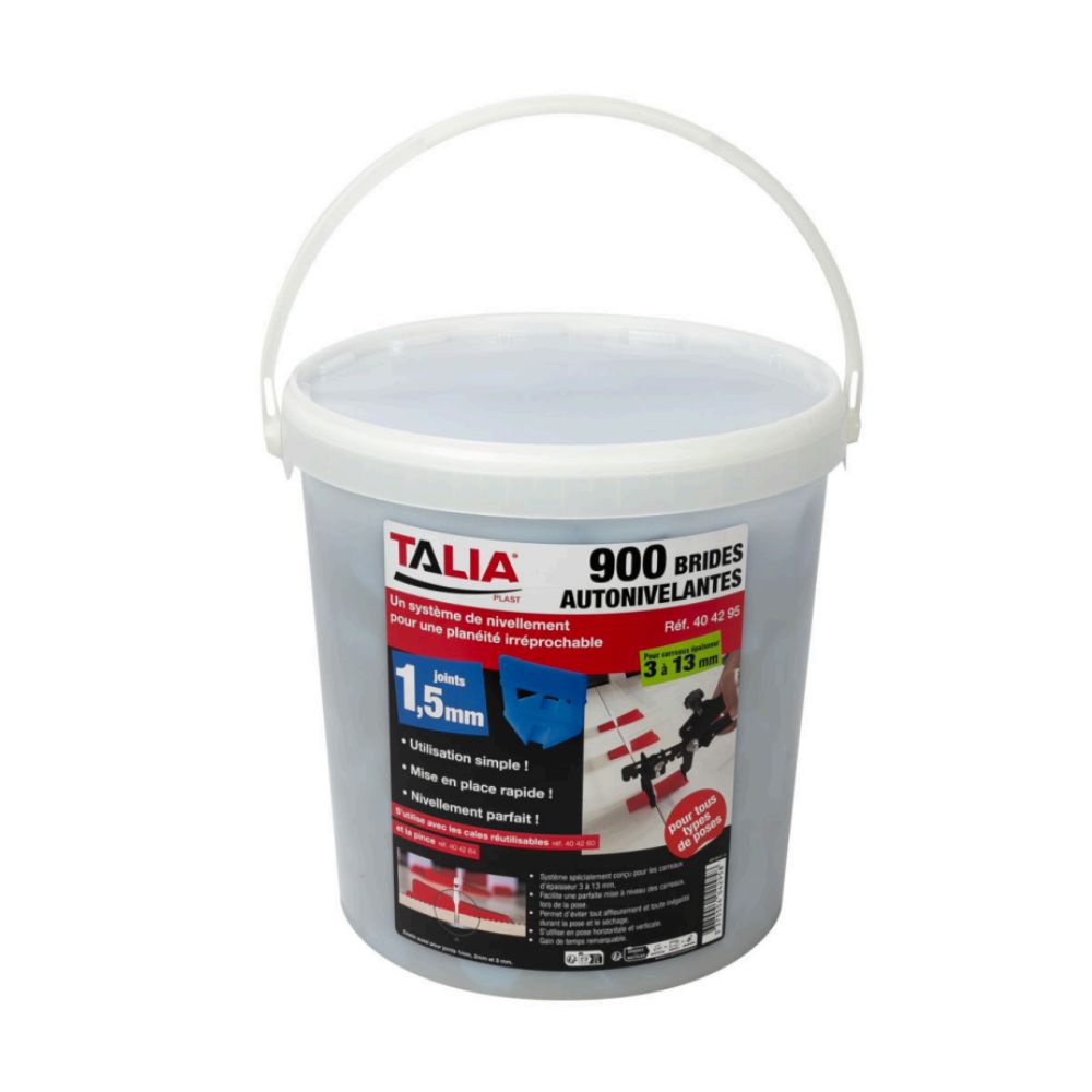 BRIDES AUTO-NIVELANTES 1.5MM (SEAU DE 900 PIECES) TALIAPLAST - 404295