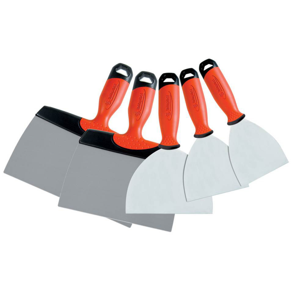 LOT DE 5 COUTEAUX A ENDUIRE INOX (10/12/15/18/22CM) TALIAPLAST - 440419