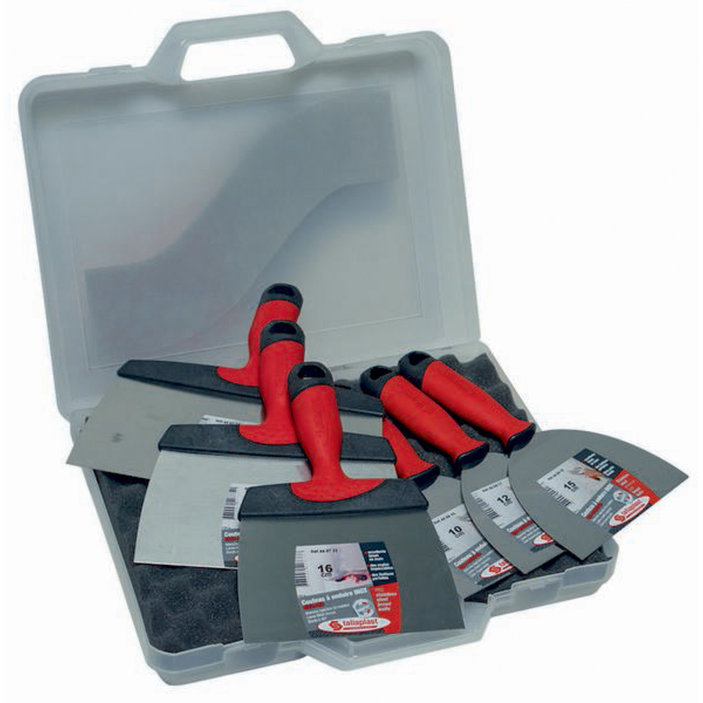 MALETTE + 6 COUTEAUX A ENDUIRE INOX 10/12/15/16/21/24CM TALIAPLAST - 440429