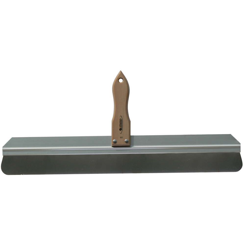 Couteau a enduire inox 60cm coins arrondis (bois)