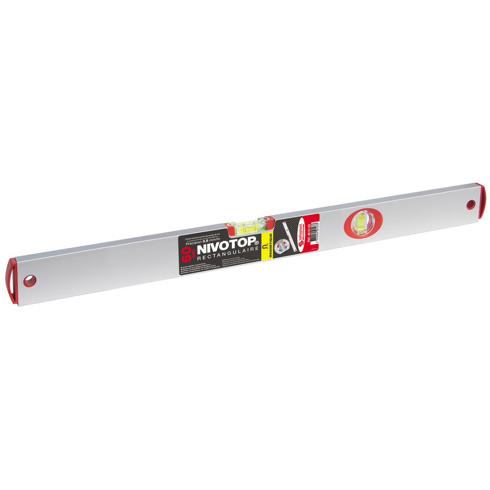 Niveau profilé NIVOTOP en aluminium rectangulaire à semelle magnétique Longueur 60 cm TALIAPLAST - 450123