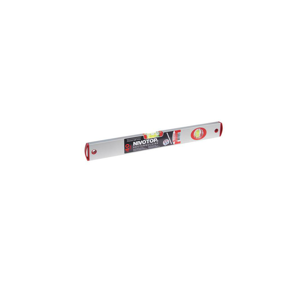 NIVEAU 'NIVOTOP' ALUMINIUM RECTANGULAIRE 2 FIOLES 40CM TALIAPLAST - 450601