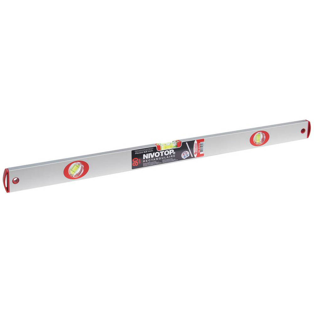 NIVEAU 'NIVOTOP' ALUMINIUM RECTANGULAIRE 3 FIOLES 80CM TALIAPLAST - 450604