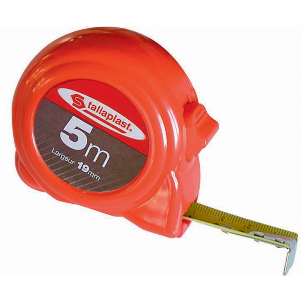 QUINTUPLE METRE BOITIER FLUO ROUGE 19MM (BLISTER) TALIAPLAST - 490261