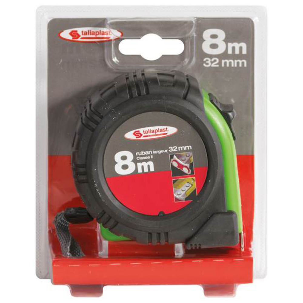 OCTUPLE METRE BOITIER BI-MATIERE 32MM (BLISTER) TALIAPLAST - 490663