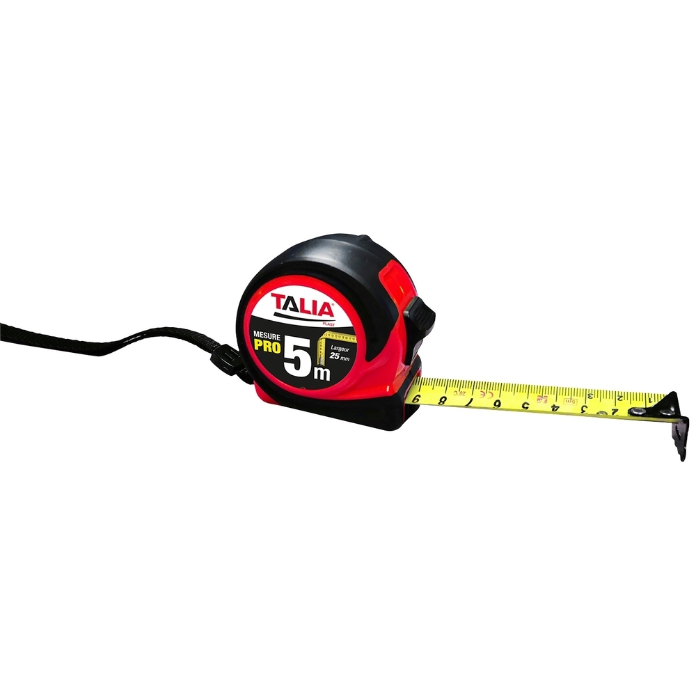 Quintuple metre boitier rouge bi-matiere 25mm - TALIAPLAST - 490705