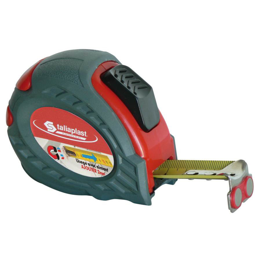 QUINTUPLE METRE AIMANTE BOITIER BI-MATIERE 25MM TALIAPLAST - 490712