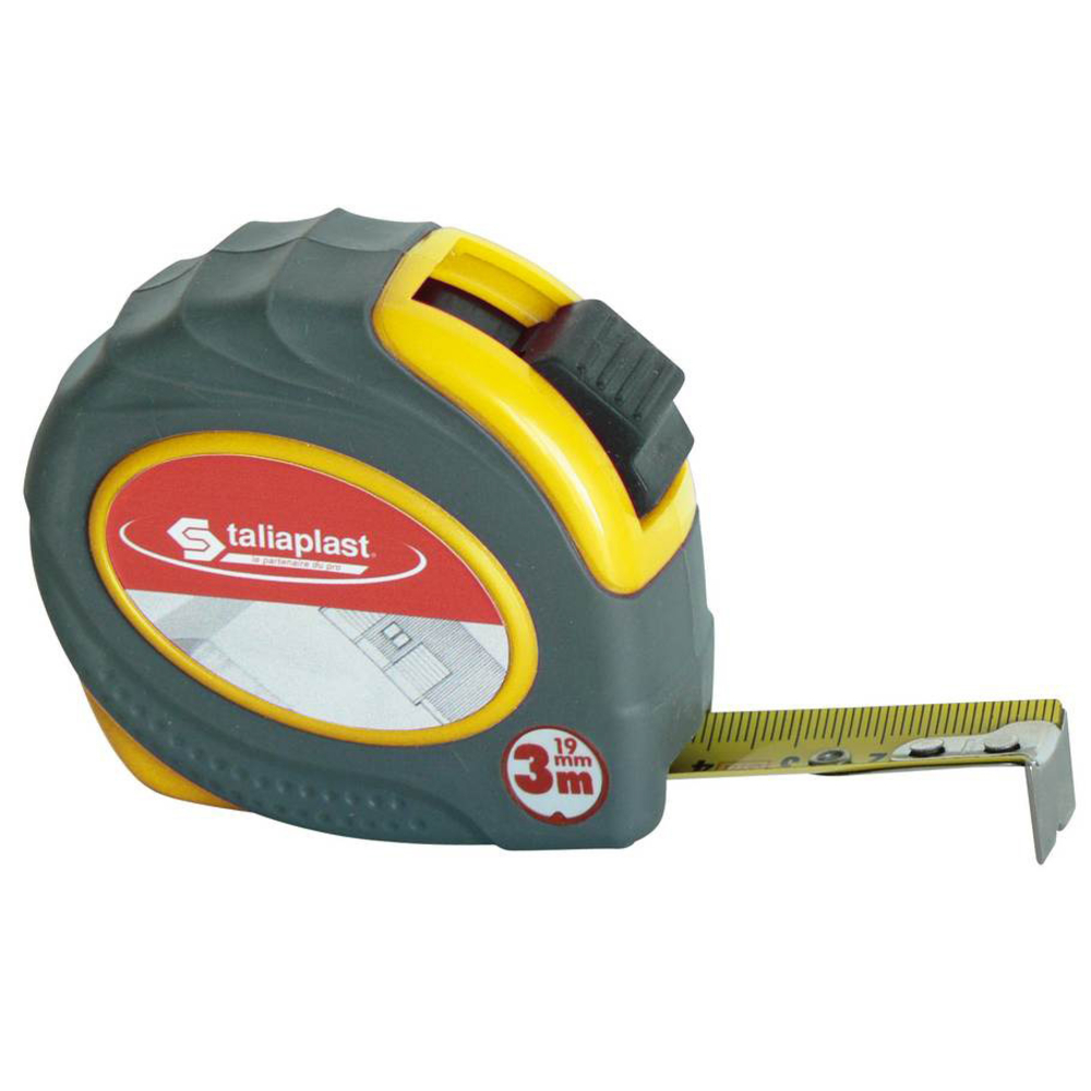 TRIPLE METRE BOITIER JAUNE BI-MATIERE 19MM (BLISTER) TALIAPLAST - 490761