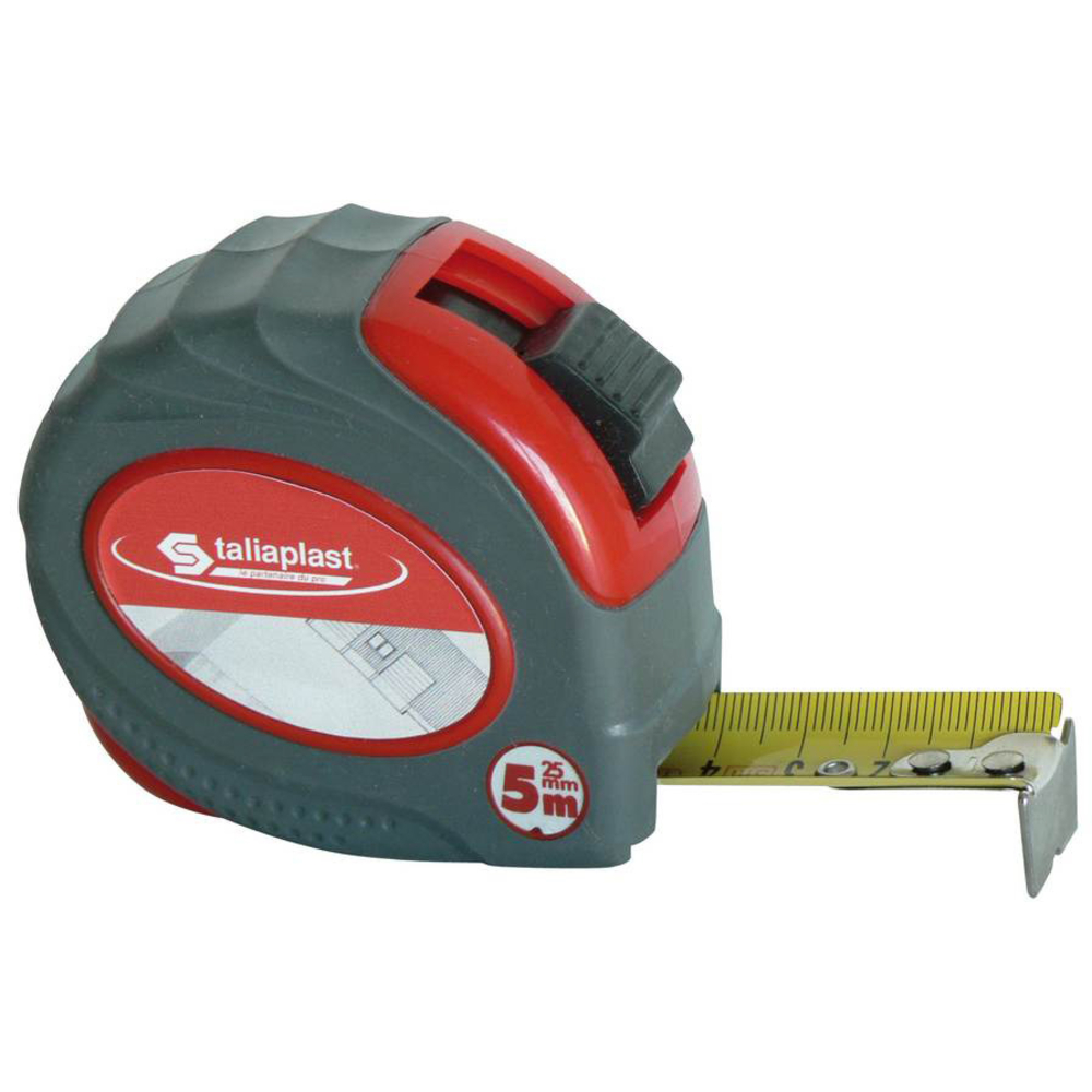 QUINTUPLE METRE BOITIER ROUGE BI-MAT. 25MM (BLISTER) TALIAPLAST - 490762