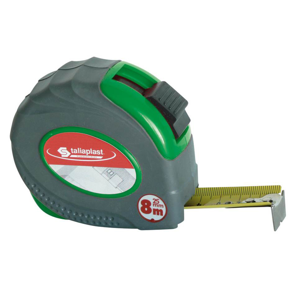 OCTUPLE METRE BOITIER VERT BI-MATIERE 25MM (BLISTER) TALIAPLAST - 490763