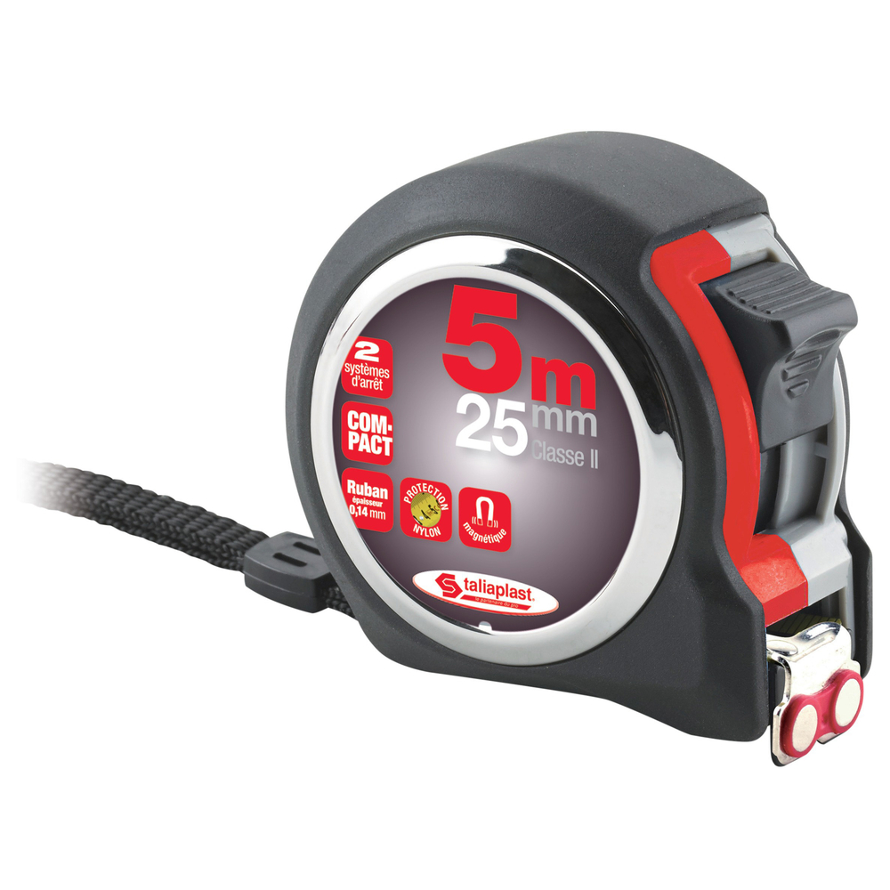 Quintuple metre bi matière 5m/25mm aimante TALIAPLAST - 490862