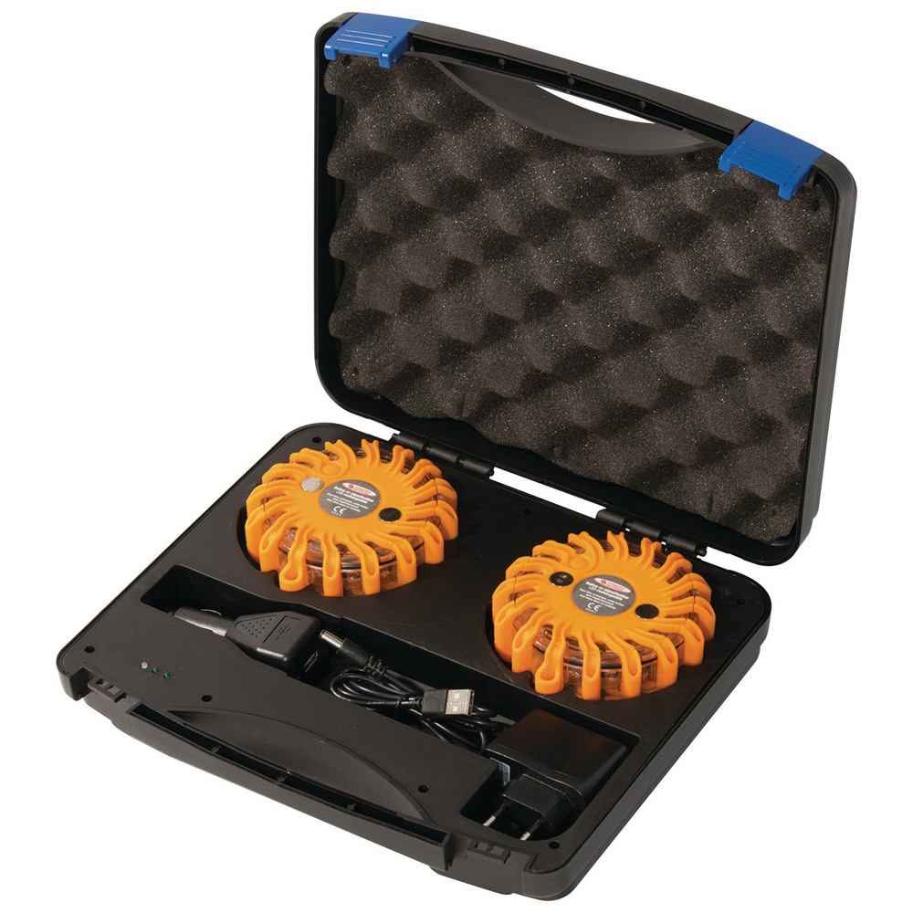 Balises led (valise 2 pcs) rechargeables + magnetiques TALIAPLAST - 500207