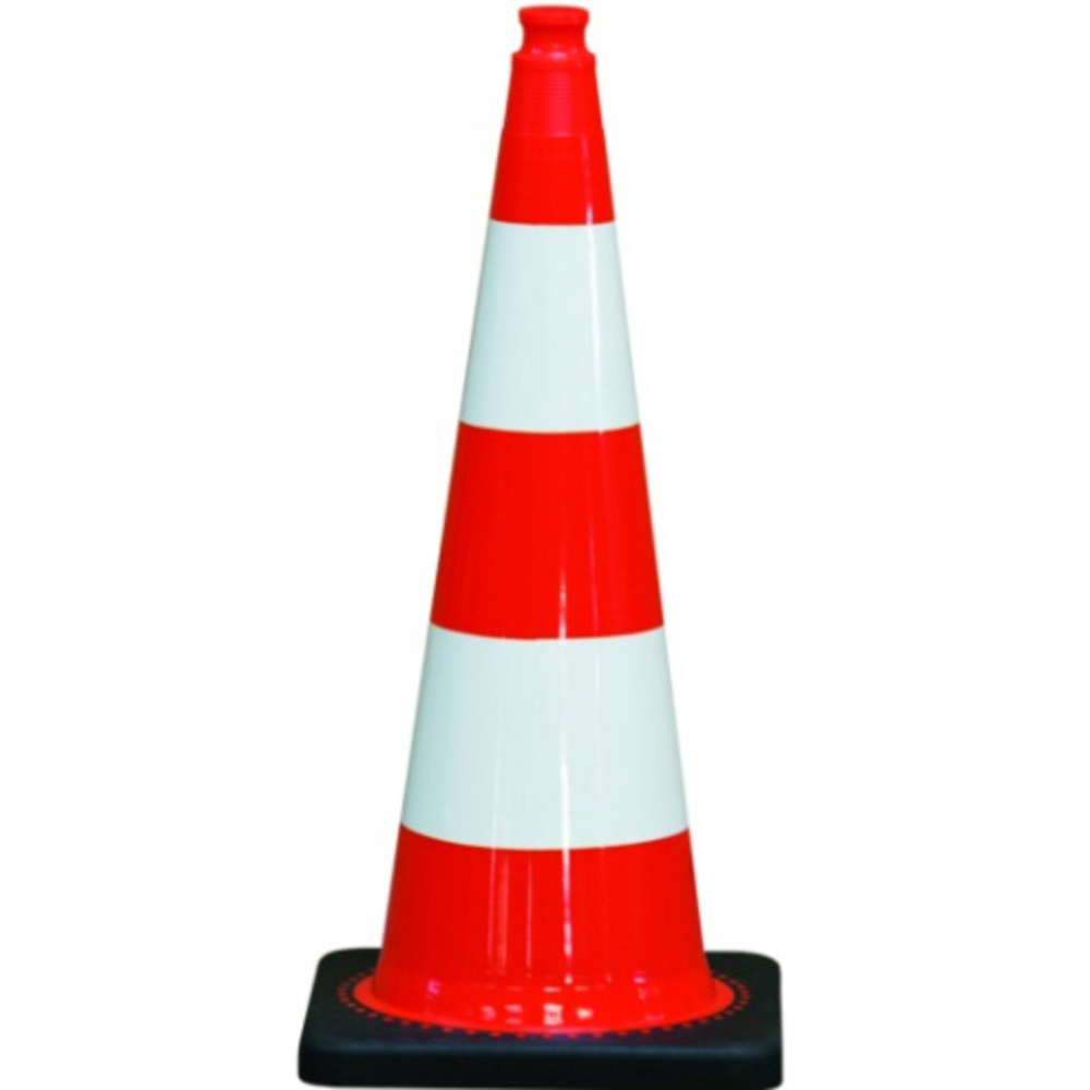 Cône plastique TALIAPLAST PVC pied caoutchouc 75 cm - 520303