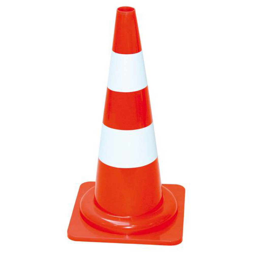 Cone plastique fluo 50cm pvc 1,100kg