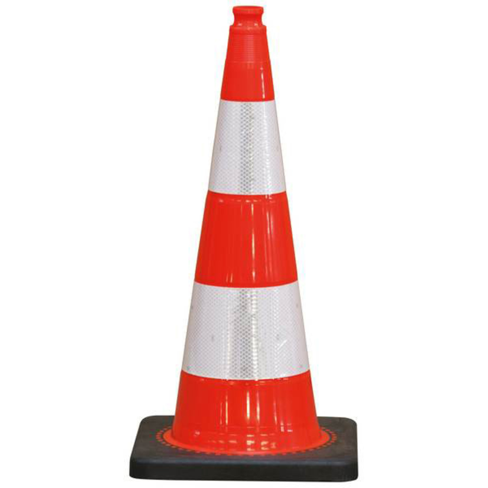 CONE PLASTIQUE FLUO 75CM PVC RETRO C2 PIED CAOUT.4KG TALIAPLAST - 520802
