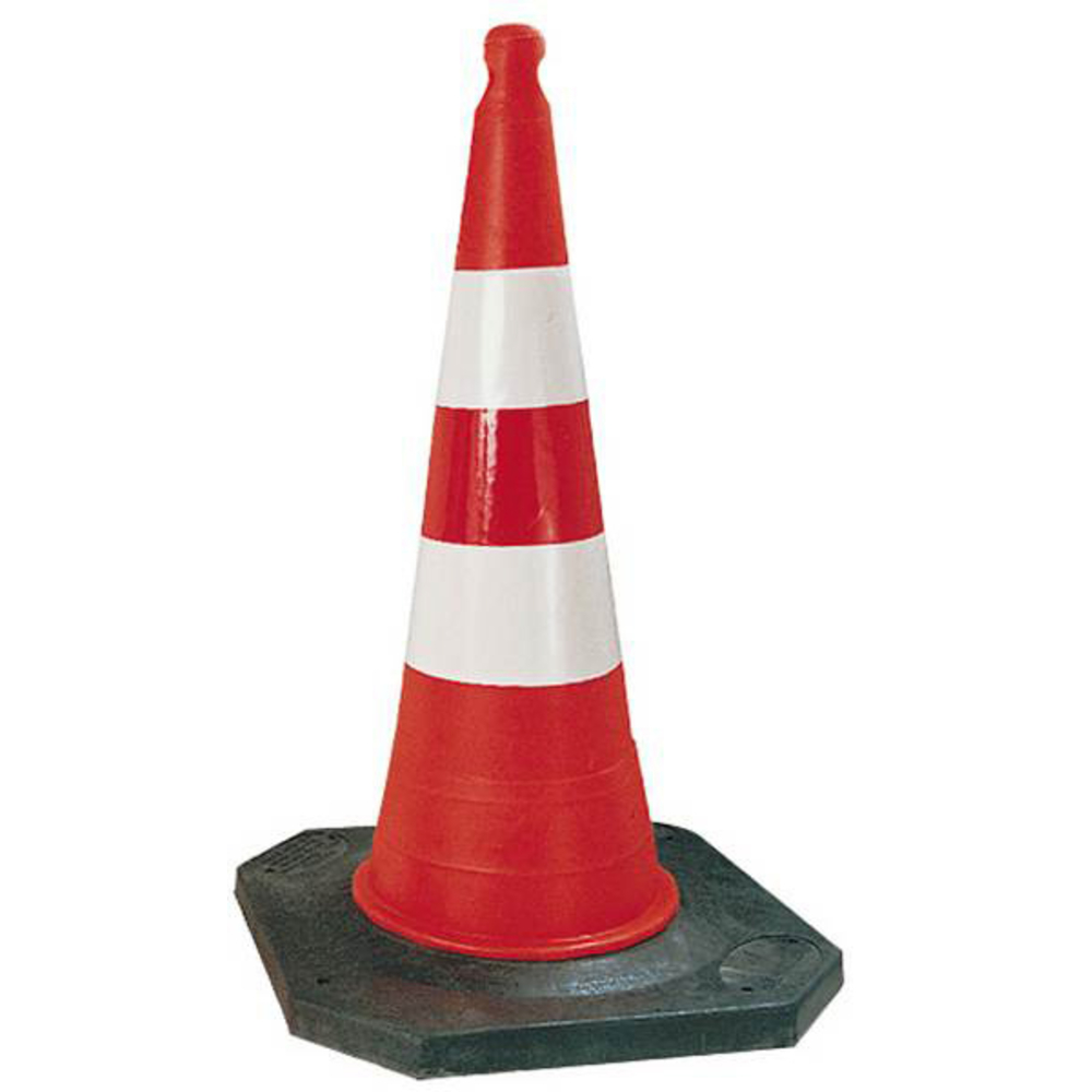 CONE PLASTIQUE FLUO 100CM RETRO C2 PIED CAOUT. 8,5KG TALIAPLAST - 520804