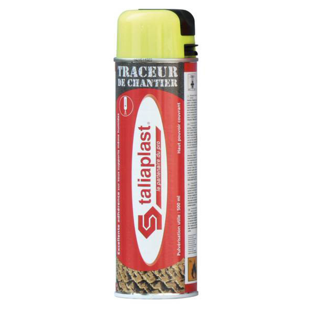 TRACEUR DE CHANTIER 500ML JAUNE FLUO TALIAPLAST - 521002