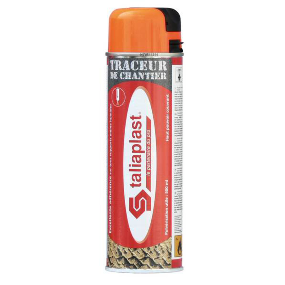 TRACEUR DE CHANTIER 500ML ORANGE FLUO TALIAPLAST - 521005