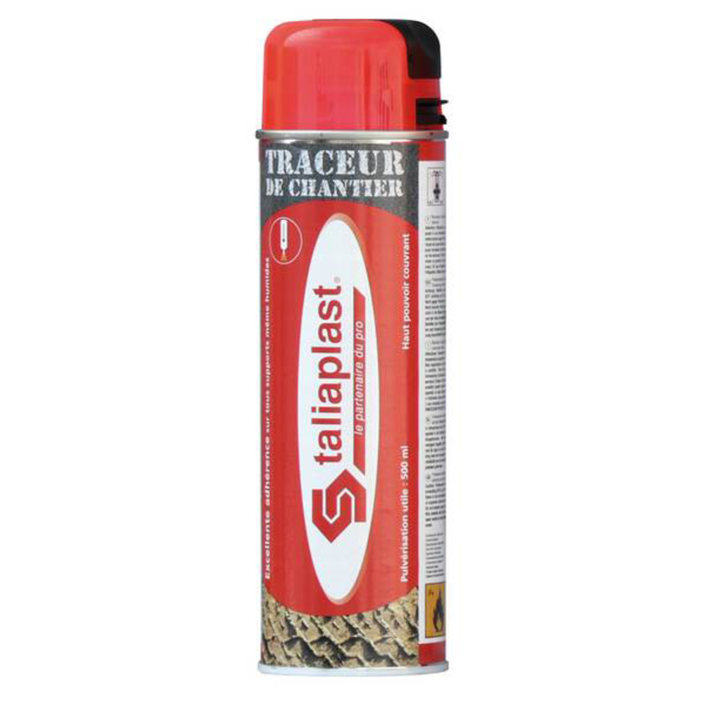 TRACEUR DE CHANTIER 500ML ROUGE FLUO TALIAPLAST - 521006
