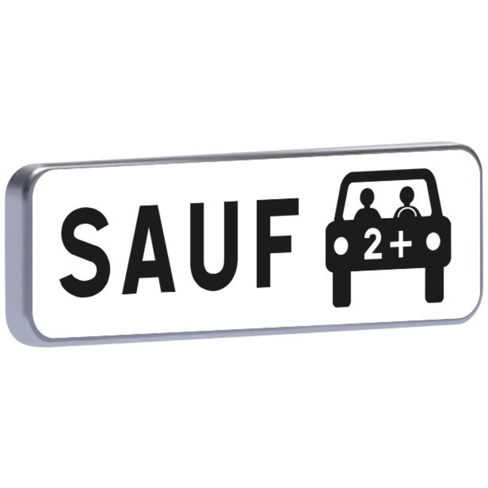 Panneau permanent M6k2 sauf covoiturage 500x150 c1 TALIAPLAST - 521412