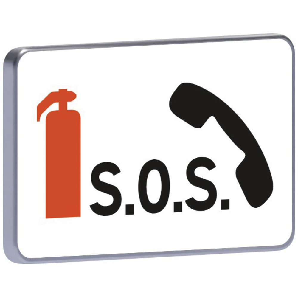 Panneau permanent M9f 500x300 c1 zone téléphone sos avec extincteur TALIAPLAST - 521420