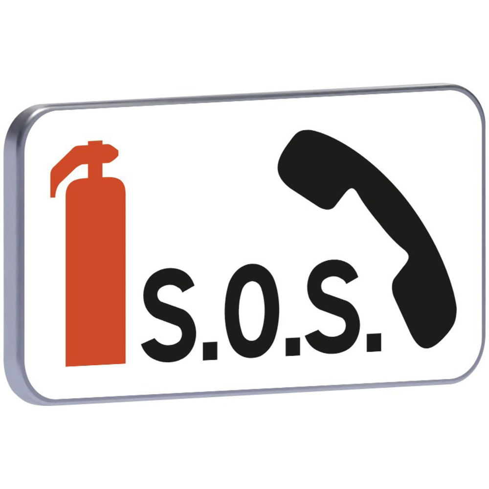 Panneau permanent M9f 700x350 c1 zone téléphone sos avec extincteur TALIAPLAST - 521450