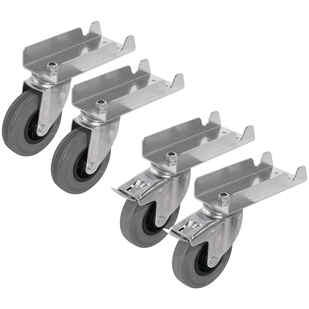 Kit 4 roulettes (2 avec freins) pour rack a panneaux TALIAPLAST - 521829