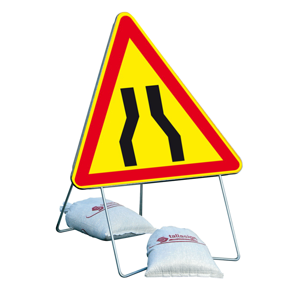 Panneau de signalisation AK3 700 classe 2 chaussée rétrécie + PIED - TALIAPLAST - 522502