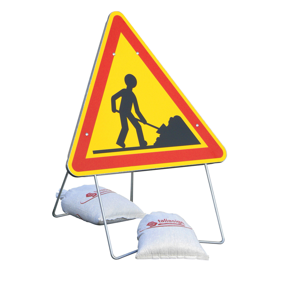Panneau de signalisation AK5 700 classe 2 TRAVAILLEUR + PIED - TALIAPLAST - 522504
