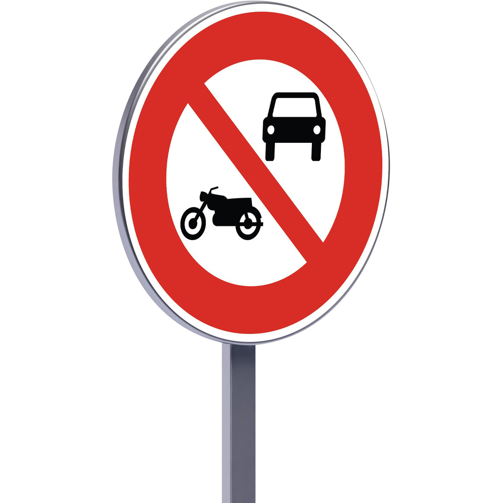 Panneau permanent B7a 450 c1 accès interdit aux véhicules à moteur à l'exception des cyclomoteurs TALIAPLAST - 522605