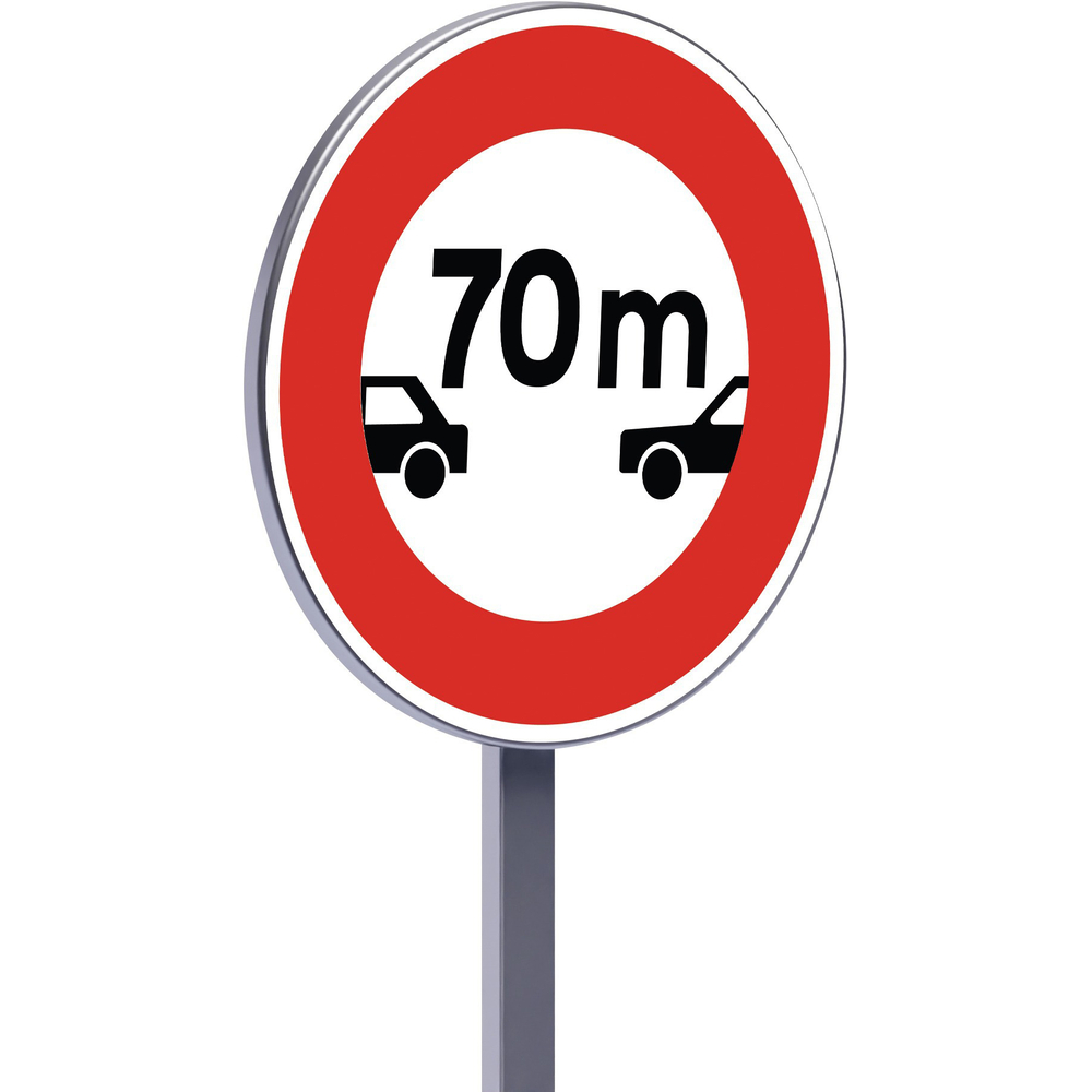 Panneau permanent B17 450 c2 Panneau d'interdiction aux véhicules de circuler sans distance de sécurité TALIAPLAST - 522667