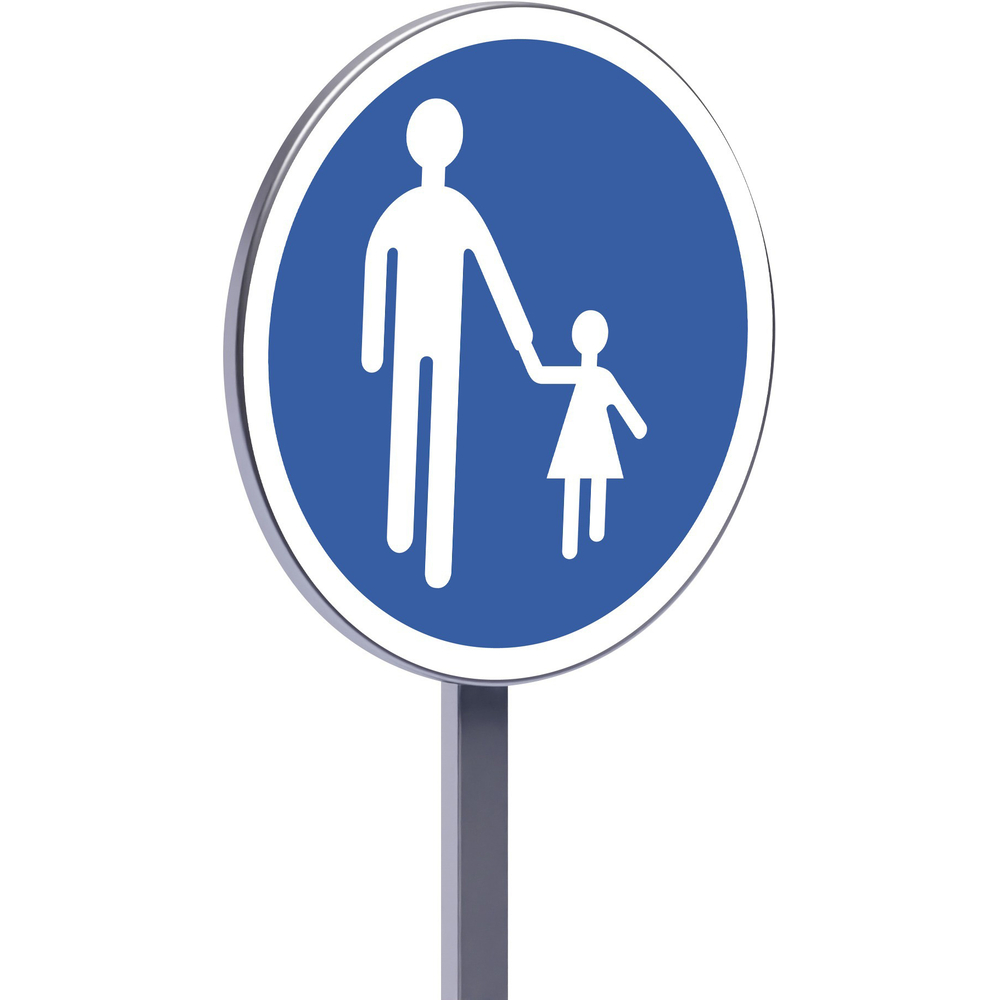 Panneau permanent B22b 450 c2 chemin obligatoire pour piétons TALIAPLAST - 522677