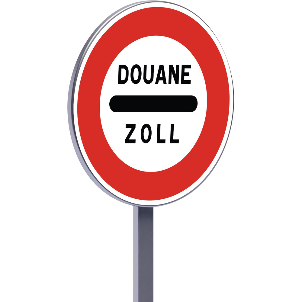 Panneau permanent B4 650 c1 arrêt au poste de douane TALIAPLAST - 522701