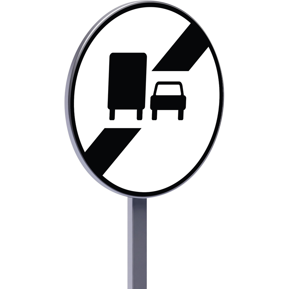 Panneau permanent B34a 650 c2 fin d'Panneau d'interdiction de dépasser notifiée par le panneaux b3a TALIAPLAST - 522769
