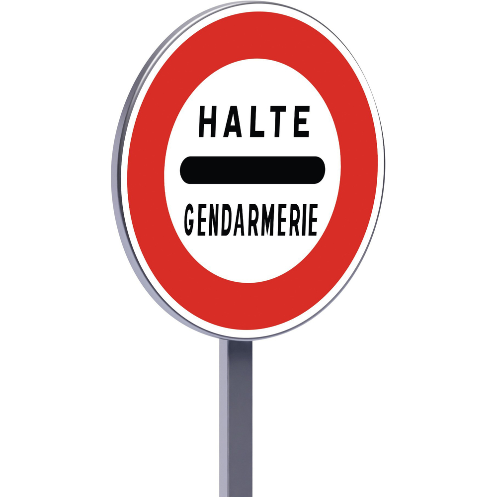 Panneau permanent B5a 850 c1 arrêt au poste de gendarmerie TALIAPLAST - 522802