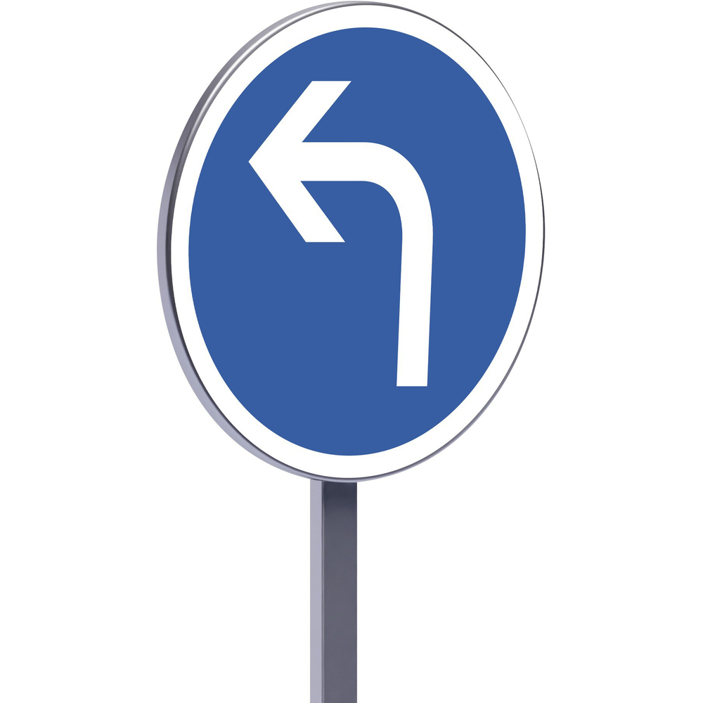Panneau permanent B21c2 850 c2 direction obligatoire à la prochaine intersection à gauche TALIAPLAST - 522822