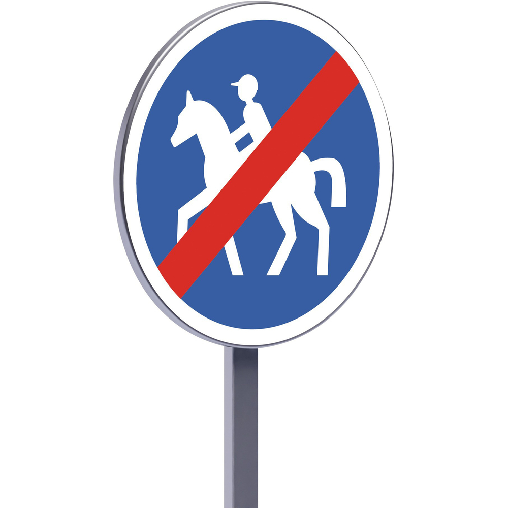 Panneau permanent B42 850 c2 fin de chemin obligatoire pour cavaliers TALIAPLAST - 522884